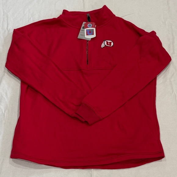 Stadium Athletics Tops - Utah Women’s Red Quarter-Zip Pullover